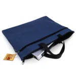 Deli 5840 Portable Canvas Zipper File Bag Double Simple Storage Bag - Image 2
