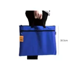 Deli 5840 Portable Canvas Zipper File Bag Double Simple Storage Bag - Image 4