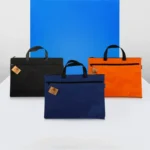 Deli 5840 Portable Canvas Zipper File Bag Double Simple Storage Bag - Image 7