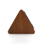 Mute Luminous Electronic Clock Wooden Sound Control Small Triangle Alarm Clock - Image 2