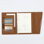 Business Notebook Imitation Leather PU Tri-Fold Loose-Leaf Notepad - Image 4
