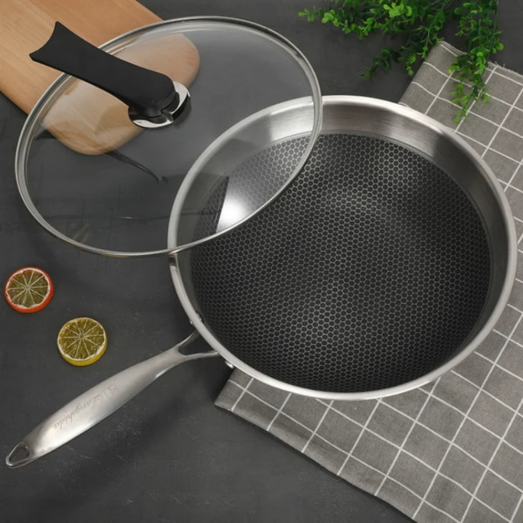 TBD056102001_4.webp Household 304 Stainless Steel Oil-free and Uncoated Flat-bottom Wok Suitable for Induction Cooker Gas - Image 5