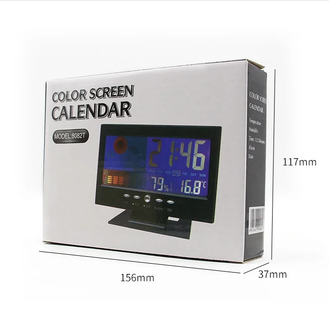 TBD0561086601_B11.webp 8082T Weather Forecast Clock LED Color Screen Perpetual Calendar Temperature And Humidity Intelligent Voice Control Electronic Alarm Cloc,Specification: - Image 12