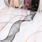 Small Daisy Mermaid Ribbon Flower Bouquet Handwriting Snow Yarn Ribbon - Image 4