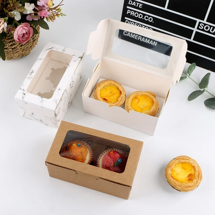 TBD0561231301_2.webp 25 PCS Window Cupcake Packaging Box Muffin Cake Box With Inner Support - Image 5