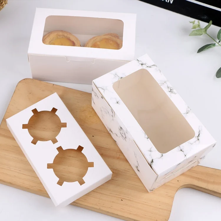 TBD0561231301_B1.webp 25 PCS Window Cupcake Packaging Box Muffin Cake Box With Inner Support - Image 2
