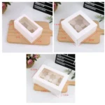 25 PCS Window Cupcake Packaging Box Muffin Cake Box With Inner Support - Image 3