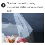 50 Pieces Portable Long Cake Roll Transparent Box Pastry Baking Packaging Box - Image 4