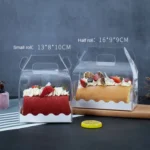 50 Pieces Portable Long Cake Roll Transparent Box Pastry Baking Packaging Box - Image 7