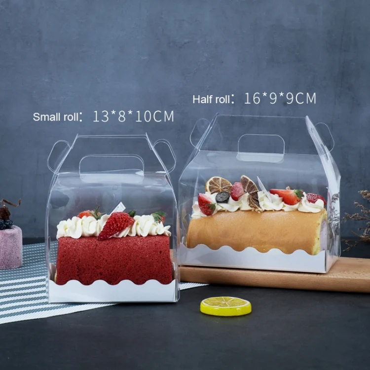 TBD0561557401_B6.webp 50 Pieces Portable Long Cake Roll Transparent Box Pastry Baking Packaging Box - Image 7