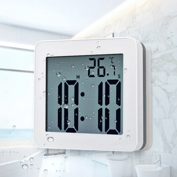 TBD05617531_5.webp Waterproof Wall Clock LCD Bathroom Clock Kitchen Electronic Alarm Clock - Image 6