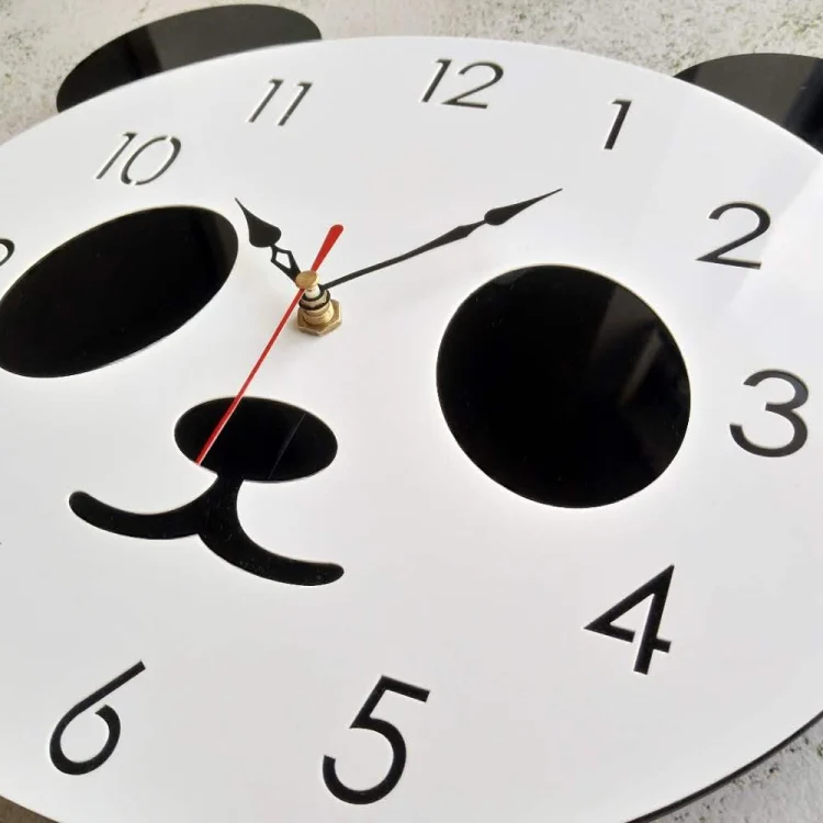 TBD05617534_2.webp Cartoon Wall Clock Acrylic Clock Panda Simple Home Wall Clock - Image 3