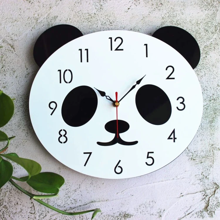 TBD05617534_4.webp Cartoon Wall Clock Acrylic Clock Panda Simple Home Wall Clock - Image 5