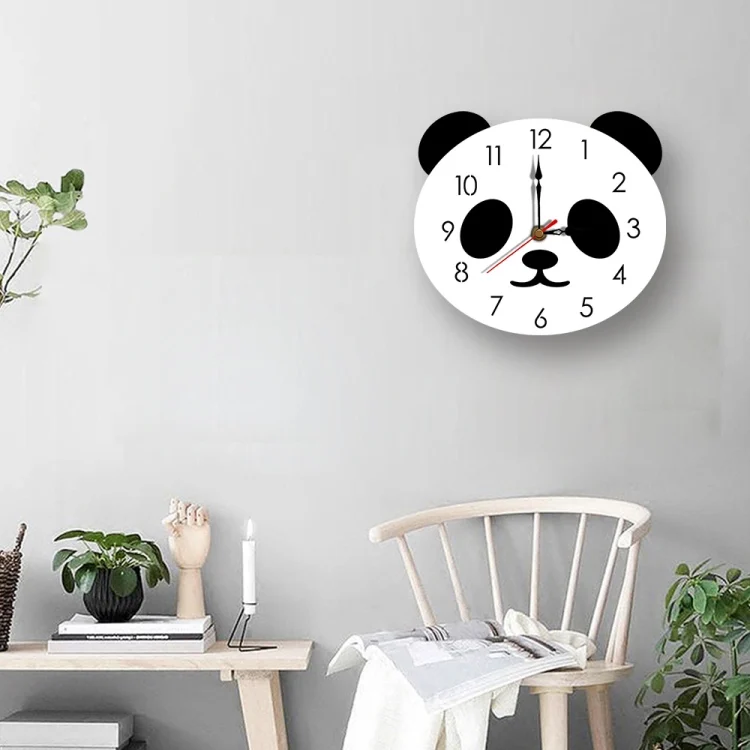 TBD05617534_5.webp Cartoon Wall Clock Acrylic Clock Panda Simple Home Wall Clock - Image 6