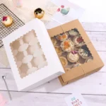 10 Pieces Open Window Flip Soft Box Baking Muffin Cup Packaging Box - Image 2