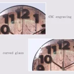 Simple Retro Imitation Wood Grain Three-dimensional Digital Round Wall Clock - Image 4