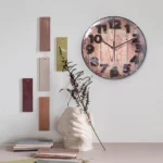 Simple Retro Imitation Wood Grain Three-dimensional Digital Round Wall Clock - Image 9