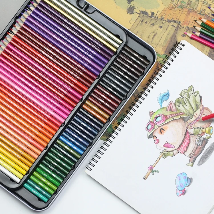 TBD05622749_11.webp 72-Color Tin Box Oily Drawing Color Pencils - Image 12