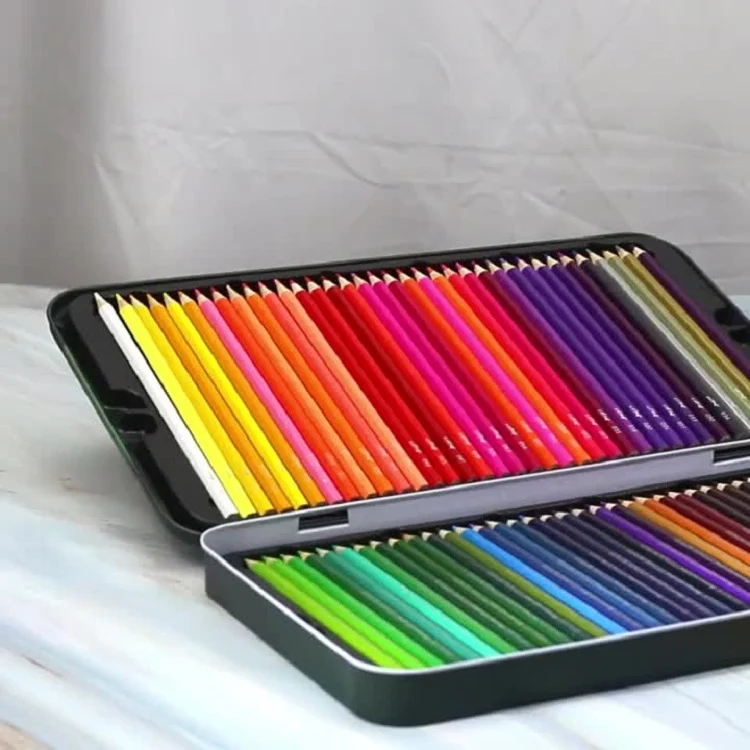 TBD05622749_3.webp 72-Color Tin Box Oily Drawing Color Pencils - Image 4