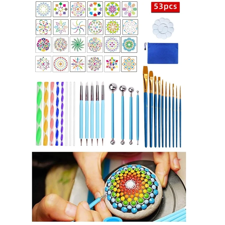 TBD05625929_1.webp 53 PCS Mandala Drawing Tool With Storage Bag - Image 2