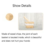 Wood Chip Floral Arrangement Flower Basket, Style: Round - Image 3