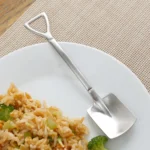 410 Stainless Steel Shovel Spoon Retro Cute Square Head Spoon - Image 2