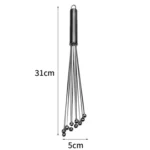 Manual Whisk Stainless Steel Glass Bead Egg Whisk Kitchen Household Hand-Held Baking Tools Type A 12 Inch - Image 8