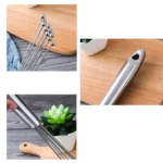 Manual Whisk Stainless Steel Glass Bead Egg Whisk Kitchen Household Hand-Held Baking Tools Type A 12 Inch - Image 3