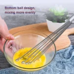 Manual Whisk Stainless Steel Glass Bead Egg Whisk Kitchen Household Hand-Held Baking Tools Type A 12 Inch - Image 7