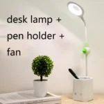WS-8010 LED Fan Desk Lamp Bedside Desk USB Folding Desk Lamp - Image 4