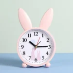 Simple Cartoon Rabbit Alarm Clock Ornaments Bedroom Decoration Bedside Mute Sweeping Small Alarm Clock, Color And Style Random Deilvery