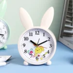 Simple Cartoon Rabbit Alarm Clock Ornaments Bedroom Decoration Bedside Mute Sweeping Small Alarm Clock, Color And Style Random Deilvery - Image 4