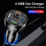 BK-358 3A QC3.0 4USB Car Charger One For Four Mobile Phone Car Charger - Image 3