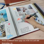 12-Inch 20-Page/40P Leather Cover Photo Album Commemorative Growth Book Retro Laminated Self-Adhesive DIY Photo Album - Image 3