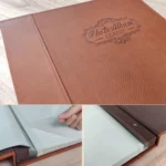 12-Inch 20-Page/40P Leather Cover Photo Album Commemorative Growth Book Retro Laminated Self-Adhesive DIY Photo Album - Image 4