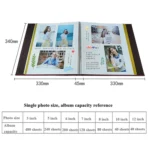 12-Inch 20-Page/40P Leather Cover Photo Album Commemorative Growth Book Retro Laminated Self-Adhesive DIY Photo Album - Image 6