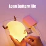 BD-NL-11 Cow Silicone Lamp USB Dimming Night Light Children Bedside Timing Sleeping Light - Image 6