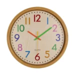 12 Inch Living Room Creative Color Wood Grain Wall Clock Quartz Clock  Classroom Children  Personality Wall  Clock