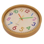 12 Inch Living Room Creative Color Wood Grain Wall Clock Quartz Clock  Classroom Children  Personality Wall  Clock - Image 3
