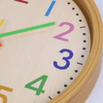 12 Inch Living Room Creative Color Wood Grain Wall Clock Quartz Clock  Classroom Children  Personality Wall  Clock - Image 4