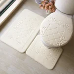 1 Set Three-Piece Set Flannel Anti-Slip Kitchen Bath Toilet Rug Mat Washable Carpet - Image 7