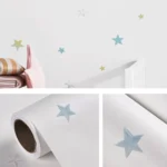 3D Stars Moon Self-Adhesive Wallpaper Mediterranean Children Wall Sticker