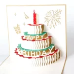 2 PCS 3D Three-Dimensional Cake Birthday Card Children Handmade Gift Small Card - Image 2