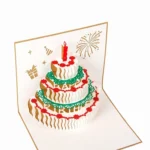 2 PCS 3D Three-Dimensional Cake Birthday Card Children Handmade Gift Small Card - Image 3