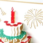 2 PCS 3D Three-Dimensional Cake Birthday Card Children Handmade Gift Small Card - Image 4