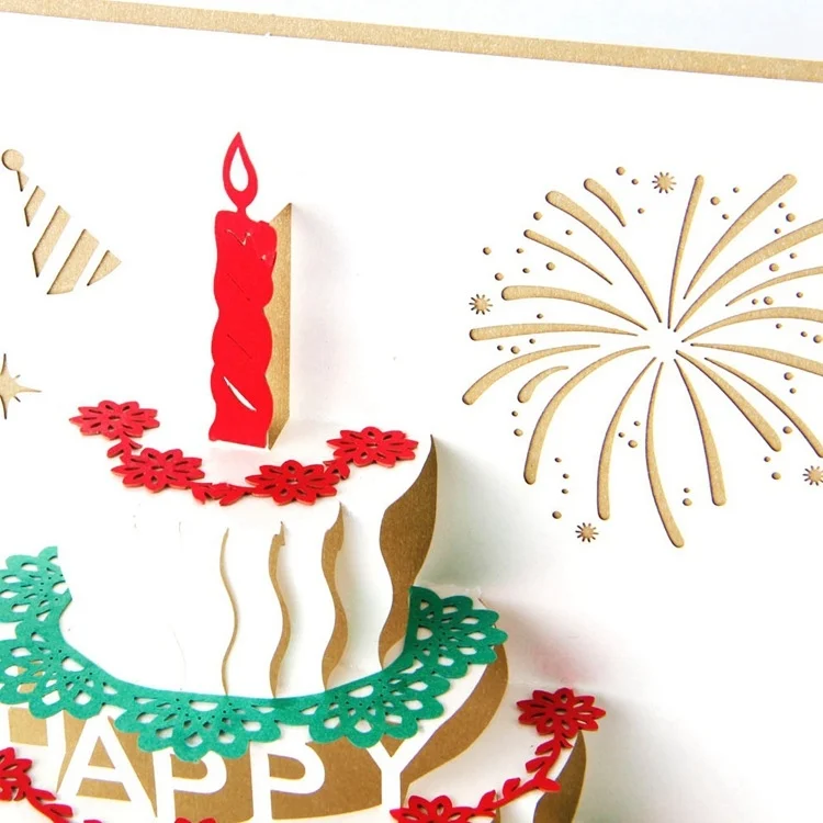 TBD0564820101_B3.webp 2 PCS 3D Three-Dimensional Cake Birthday Card Children Handmade Gift Small Card - Image 4