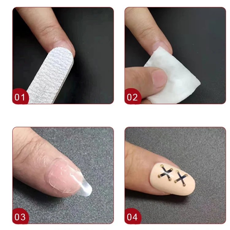 TBD0564824605_B3.webp 100 Sheets Jelly Glue Nail Double-Sided Adhesive Film Yellow Glue Nail Sticker - Image 4