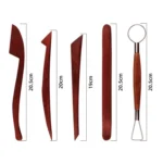 23 In 1 Wooden Clay Plastic Pottery Clay Tool Set Multifunctional Carving Combo Set - Image 2