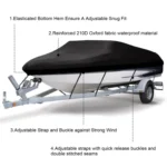 210D Waterproof Boat Cover Speedboat Towed Fishing V-Shaped Boat Cover Rain And Sun Protection Cover - Image 3
