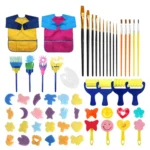 54 In 1 Painting Tool Brush Painting Clothes Sponge Brush Set For Children